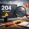 204 Error Code troubleshooting steps and fixes for no content response