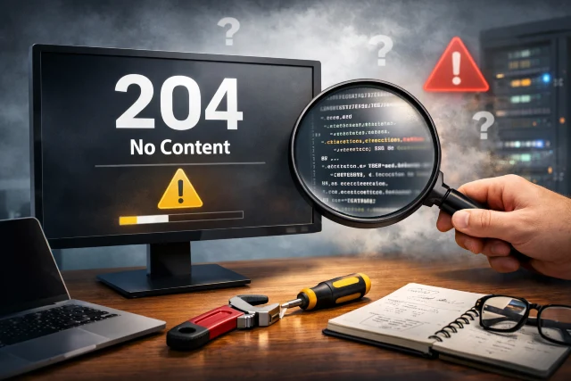 204 Error Code troubleshooting steps and fixes for no content response