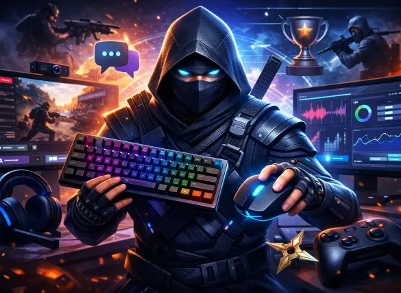 Lwedninja gaming platform interface showing community hubs, LFG, guides, and build settings features in 2026