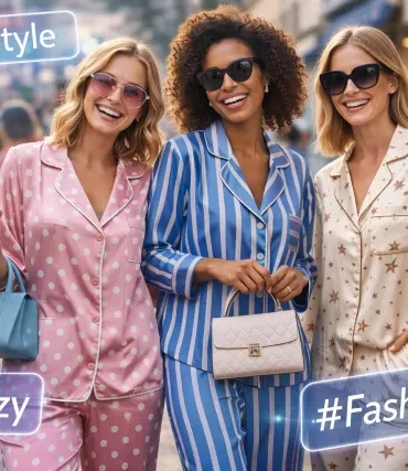 Pyjamaspapper outfit styling with matching pajama set
