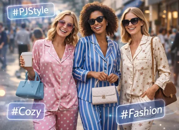 Pyjamaspapper outfit styling with matching pajama set