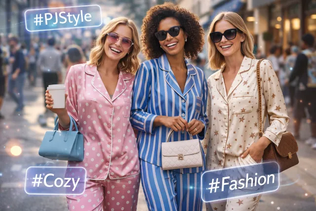 Pyjamaspapper outfit styling with matching pajama set