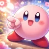 kirby dedo viral cartoon character pointing meme in anime style edit