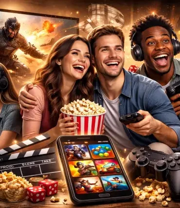Mopoga browser gaming platform homepage showing instant play games on mobile and desktop