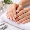 Soap Nails glossy fresh at-home manicure with sheer milky polish and high-shine finish