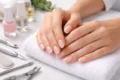 Soap Nails glossy fresh at-home manicure with sheer milky polish and high-shine finish
